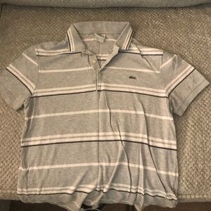Lacoste stripe polo grey mens